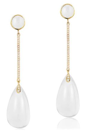 Goshwara Naughty Cabochon Drop Earrings in White at Nordstrom
