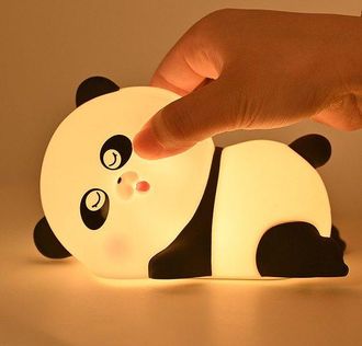 OEM L&aacute;mpara De Noche Con Forma De Panda, Recargable, De Silicona, De Siete Colores, Con Temporizador Y Funci&oacute;n De Atenuaci&oacute;n, Luz T&aacute;ctil