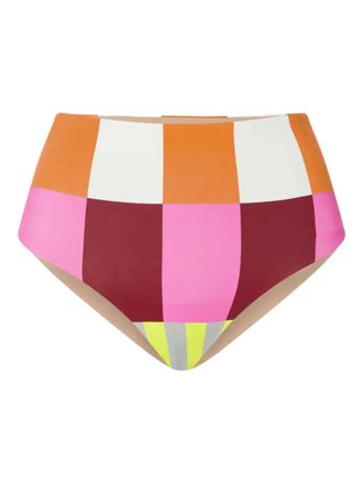 Cala de la Cruz Slip bikini Elisa a quadri - Rosa