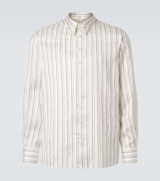 Saint Laurent Camisa de seda a rayas