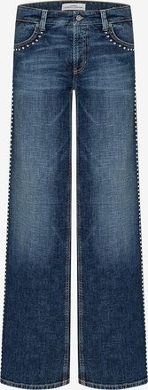 Cambio Nietenbesetzte Jeans mit weitem Bein Aimee