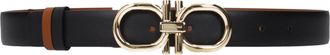Ferragamo Damess Riem Zwart/Natuurlijk Leer