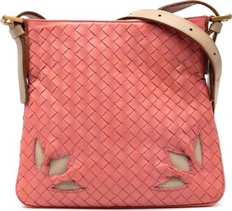 Bottega Veneta Pre-owned Womens Nappa Intrecciato Crossbody - Coral Leather - One Size