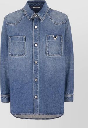 Valentino Garavani denim shirt with chest pockets and long sleeves