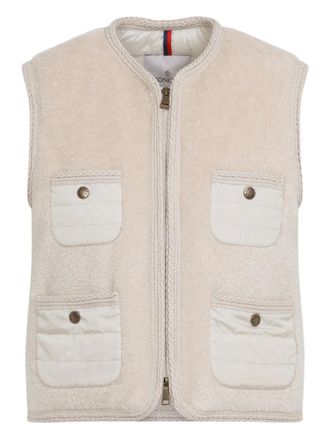 Moncler front-pocket zip-up gilet - Neutrals