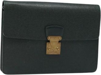 Louis Vuitton Pre-owned Leather clutches - Dames - Vintage Clutch - Groen - ONE Size - Leer - Vintage