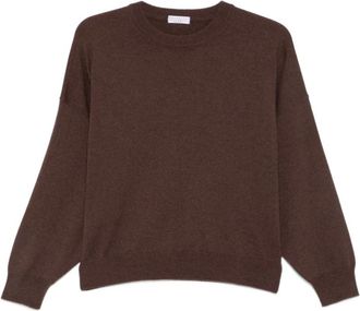 Brunello Cucinelli Cashmere Trui - Dames - Cashmere truien - Bruin - M - Kasjmier - Truien & Vesten