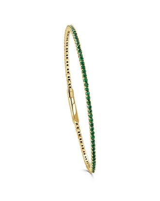 Sabrina Designs 14K 1.49 Ct. Tw. Emerald Flexible Bangle Bracelet
