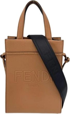 Fendi Pre-owned Leren Mini Schoudertas - Dames - Vintage Mini Tas - Bruin - ONE Size - Leer - Vintage