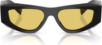 Prada 52mm Pillow Sunglasses in Black /Yellow at Nordstrom