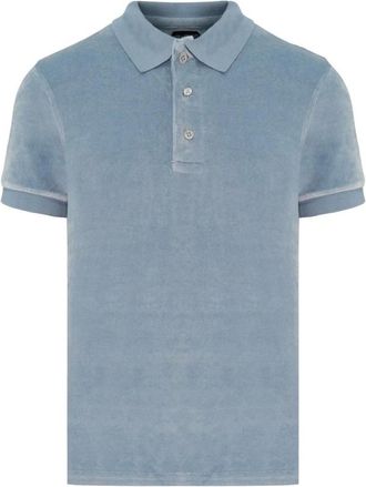 Tom Ford Polo Shirts, male, Gray, XL, Modal Velour Polo