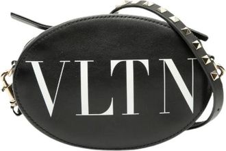 Valentino Pre-owned Cross Body Bags, female, Black, Size: ONE SIZE Pre-owned Rockstuds Leather Shoulder Bag