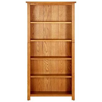 Berkfield Home 5-Tier Bookcase 70x22x140 cm Solid Oak Wood in Brown | Size: 70 x 22 x 140 cm