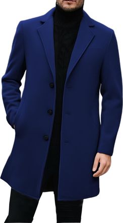 Generic Mens Trench Coat, Long Jackets Men 3/4 Length Coat Windbreaker Mens Winter Pea Coats Jacket Outerwear Mid Length Peacoat Long Sleeve Overcoat Wool Tre
