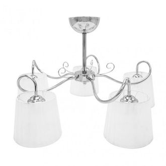 Fabrilamp Fabrilamp - Lampada Cuzco Cromata Con Paralume Bianco 5xe14