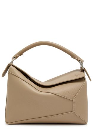 Loewe Puzzle Edge Small Leather top Handle bag - Taupe - One Size