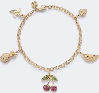 Sydney Evan Pulsera con colgantes de oro de 14 ct con piedras
