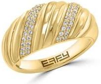 Effy 14K Gold Plated sterling Silver Cubic Zirconia Dome Ring at Nordstrom Rack, Size 7