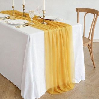 OEM Dos Caminos De Mesa De Gasa, Decoraci&oacute;n De Mesa Para Bodas Bohemias, 75x300cm - Dorado