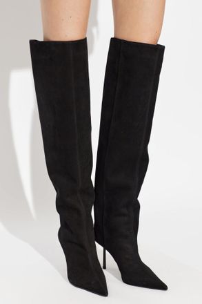 Le Silla Suede Heeled Knee Boots Bella, Womens, Black