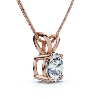 Pompeii3 3/4Ct Solitaire Diamond Pendant 14k Gold Womens Necklace Lab Grown EF/VS