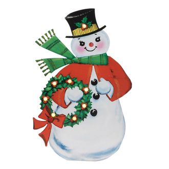 Melrose International Nostalgic Snowman LED Display 24H - White, Red, Green