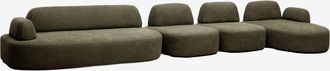 Sklum Sof&aacute; Modular Chaise Longue Derecho De 4 Piezas Con M&oacute;dulo Esquinero Tapizado Giorgia Sklum