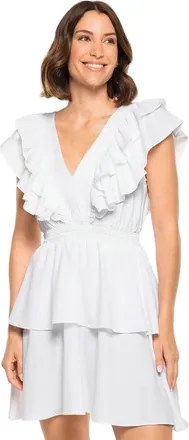 Coolibar South Cove V-Neck Dress, UPF 50+ Sun Protection in White at Nordstrom, Size Xx-Large