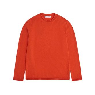 Comme Des Gar&ccedil;ons Long Sleeve Tops, male, Orange, Size: M Rolled Hem Sweater