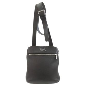 Armani Pre-owned Leren Schoudertas - Heren - Pre-owned - Zwart - Maat: ONE Size Leer