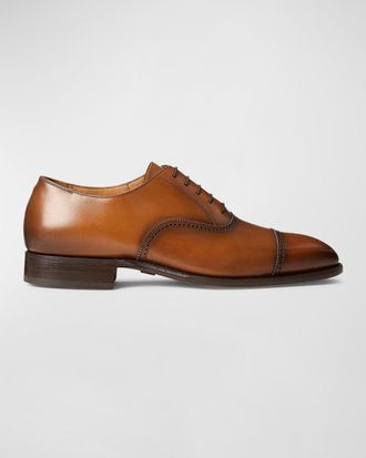 Ralph Lauren Purple Label Denver Burnished Calfskin Cap-Toe Shoe