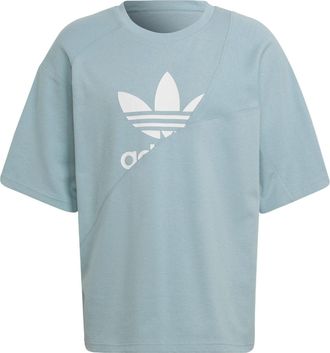 adidas originals Sports Large Logo Solid Color Splicing Short Sleeve Gray Green HC4509