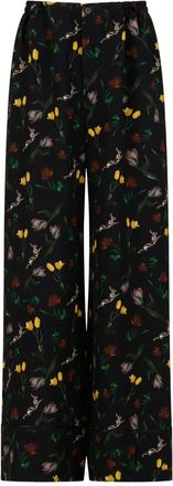 Marni Pantaloni ampi a fiori - Nero