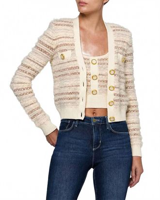 L'agence Ariadne Mixed Stitch Cardigan In Ecru