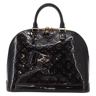 Louis Vuitton Alma Handbag Monogram Vernis Burgundy Patent_Leather Handbag (Pre-Owned)