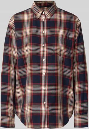 GANT Relaxed Fit Hemdbluse mit Viskose-Anteil in Marine, Größe 34