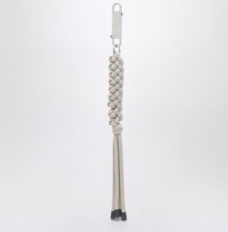 Moncler Interwoven Key Holder In Pearl Color