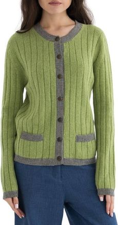 Chanel 90s Vintage Green Cashmere Cardigan Size M