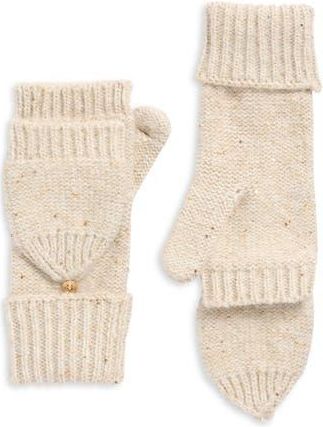 Calvin Klein Mini Sequin Flip Top Gloves in Cream at Nordstrom Rack
