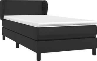 vidaXL Vidaxl - Cama Box Spring Con Colch&oacute;n Cuero Sint&eacute;tico Negro 100x200 Cm