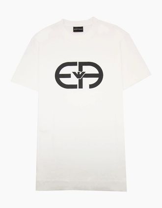 Emporio Armani Mens Emporio Armani Ea Logo Oversized T Shirt White - Size: 38
