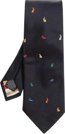 Paul Smith Cravatta con motivo coniglio - Blu