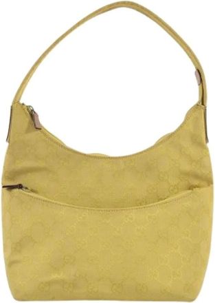Gucci Pre-owned Shoulder Bags, female, Yellow, Size: ONE SIZE Pre-owned GG Canvas Shoulder Bag