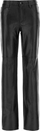 Michael Kors Straight-Leg leren broek - Dames - Leren Broeken - Zwart - S - Leer - Broeken
