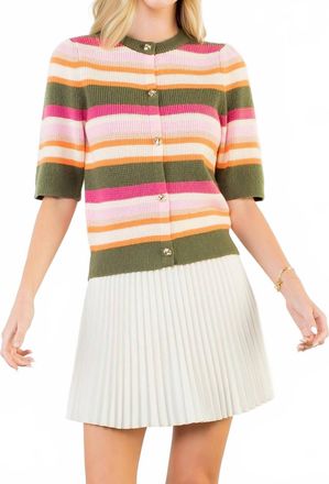 THML Clothing Short Sleeve Knit Top In Multi