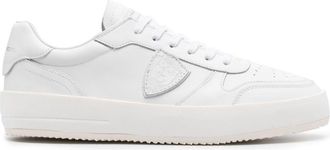 Philippe Model Nice leather sneakers - men - Calf Leather/Fabric/Calf Leather/Rubber - 45 - White