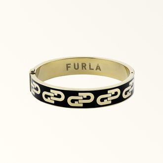 Furla Arch Double Braccialetto Nero Nero Metallo + Smalto Donna