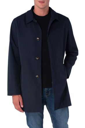 Harry Brown London Mens Navy Single Breasted Trench Coat - Size X-Large