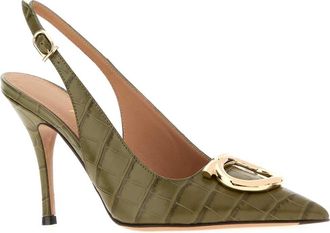 Ferragamo Womens Sara Pump Green Calf