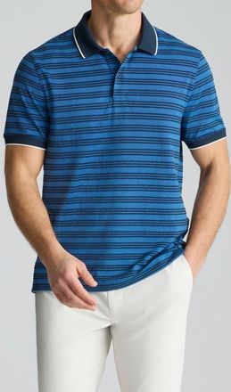 UNTUCKit Fontaine Tipped Performance Hybrid Polo in Sky Captain at Nordstrom, Size Xxx-Large